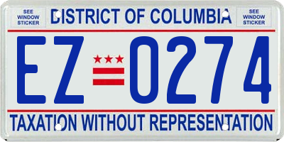 DC license plate EZ0274