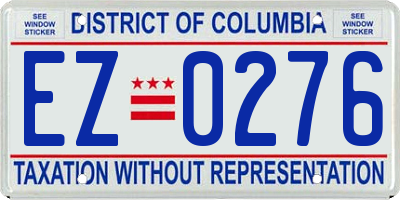 DC license plate EZ0276