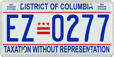 DC license plate EZ0277