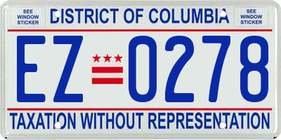 DC license plate EZ0278