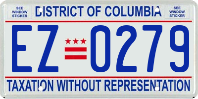 DC license plate EZ0279