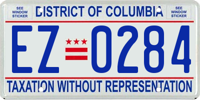 DC license plate EZ0284