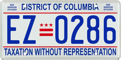 DC license plate EZ0286