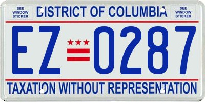 DC license plate EZ0287