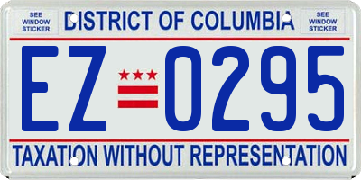 DC license plate EZ0295