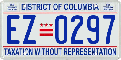 DC license plate EZ0297