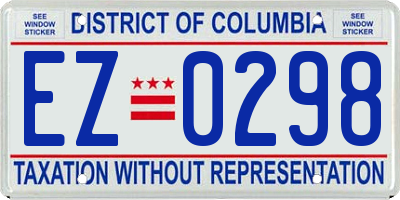 DC license plate EZ0298