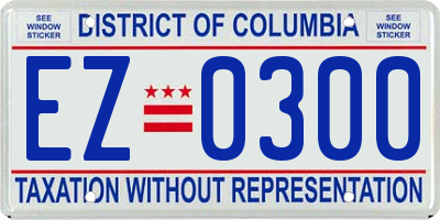 DC license plate EZ0300