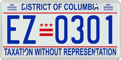 DC license plate EZ0301