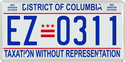 DC license plate EZ0311
