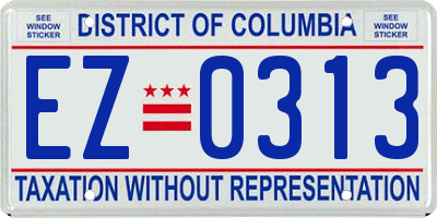 DC license plate EZ0313