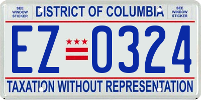 DC license plate EZ0324