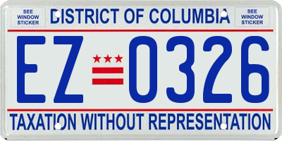 DC license plate EZ0326