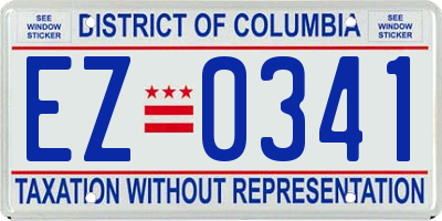 DC license plate EZ0341