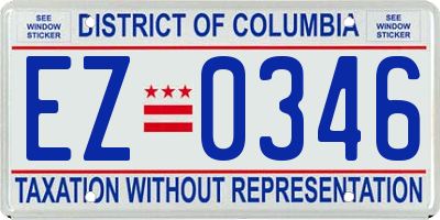 DC license plate EZ0346