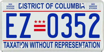 DC license plate EZ0352