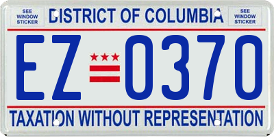 DC license plate EZ0370