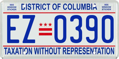 DC license plate EZ0390