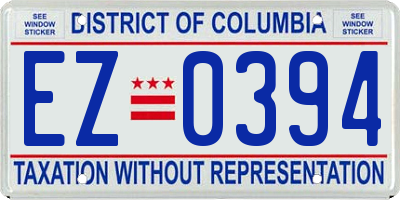 DC license plate EZ0394
