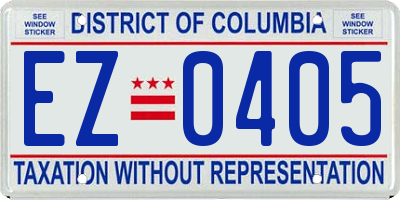 DC license plate EZ0405