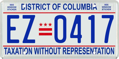 DC license plate EZ0417