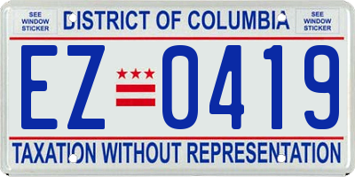 DC license plate EZ0419