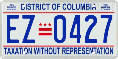 DC license plate EZ0427