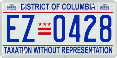 DC license plate EZ0428