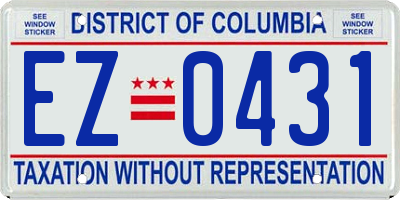 DC license plate EZ0431
