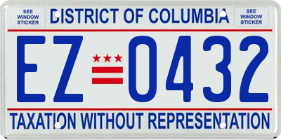 DC license plate EZ0432