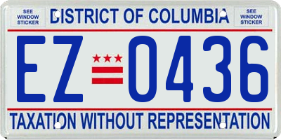 DC license plate EZ0436