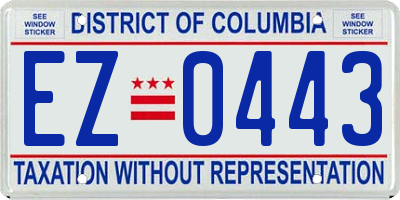 DC license plate EZ0443