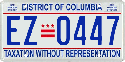 DC license plate EZ0447