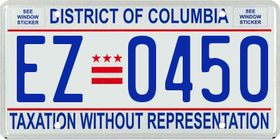 DC license plate EZ0450