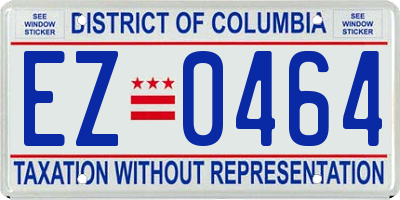 DC license plate EZ0464