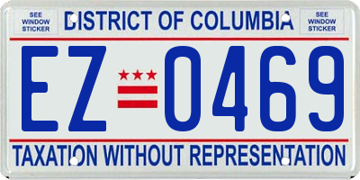 DC license plate EZ0469