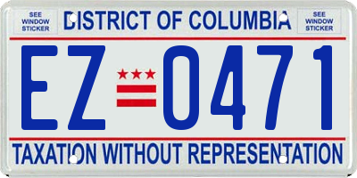 DC license plate EZ0471