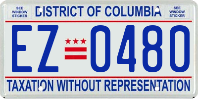 DC license plate EZ0480