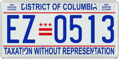 DC license plate EZ0513