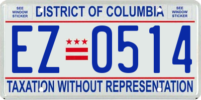 DC license plate EZ0514