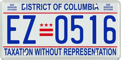 DC license plate EZ0516