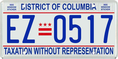 DC license plate EZ0517