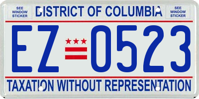 DC license plate EZ0523