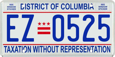 DC license plate EZ0525