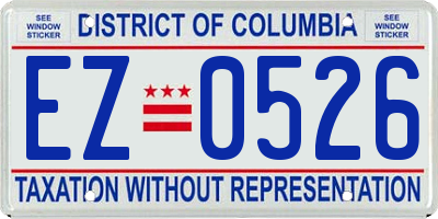 DC license plate EZ0526