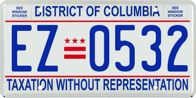 DC license plate EZ0532