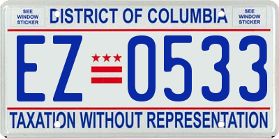 DC license plate EZ0533