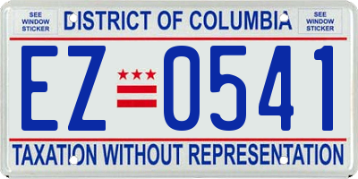 DC license plate EZ0541