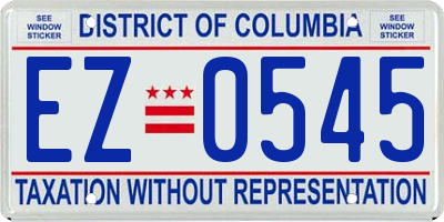DC license plate EZ0545