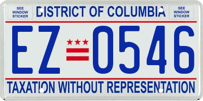 DC license plate EZ0546